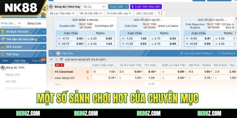 Một số sảnh chơi hot của chuyên mục